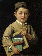 Albert Anker Schoolboy oil